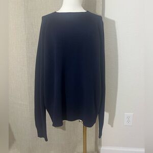 J. Crew 100% Lambs Wool Crew Neck Sweater  Dark Blue Size XL